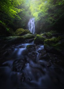 Glenoe waterfall in Ireland, a serene gem