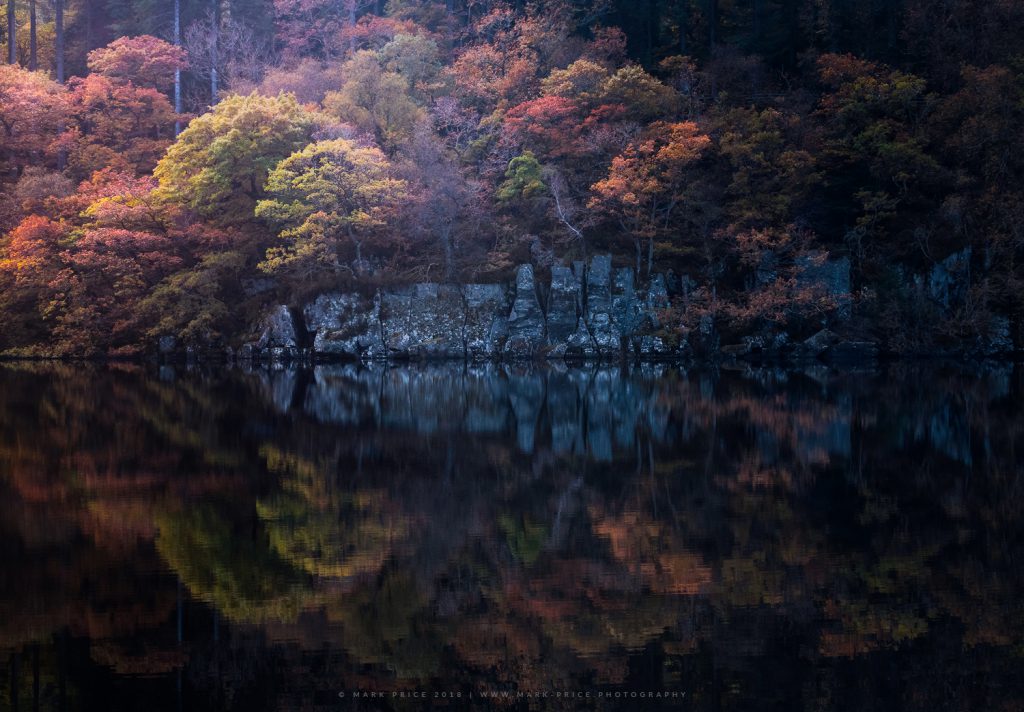 Autumn reflects in a Trossachs Lake, Scotland