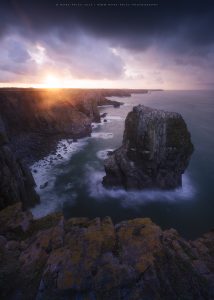 The dramatic South Wales coastline at dawn