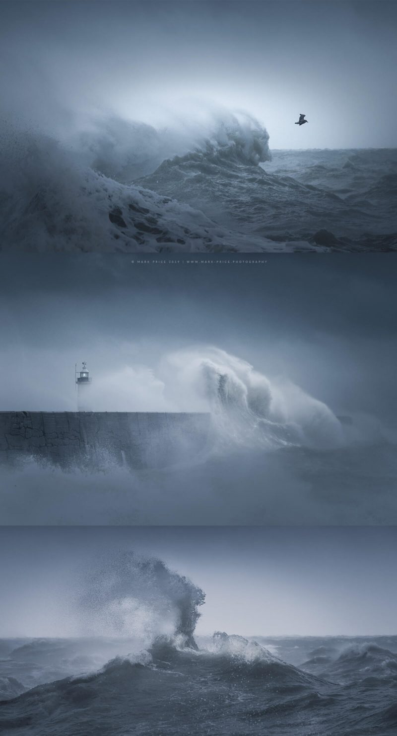 A 3 set of seascape images from Sussex by Mark Price