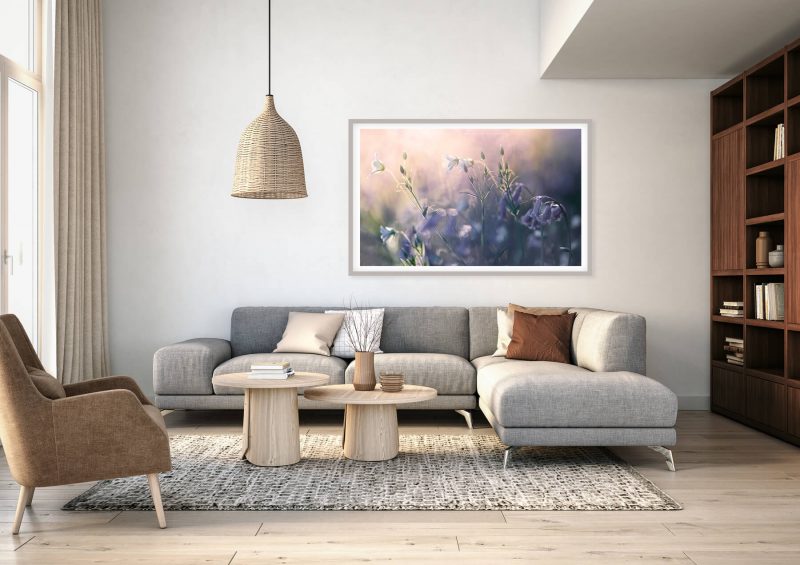 modern living room with apparition print by Mark Price Photography