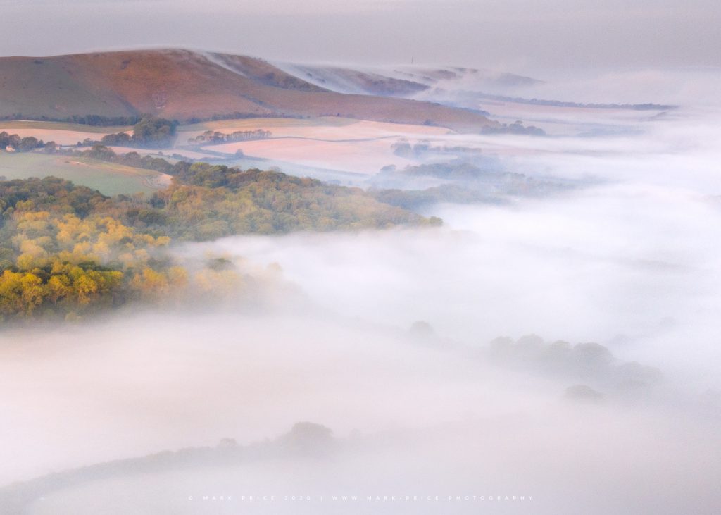 Aerial photograph of the south downs in sussex by Mark Price, UK Landscape Photographer