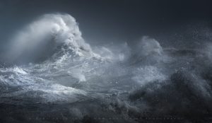 Monstrous waters off the South Coast of England in a summer storm