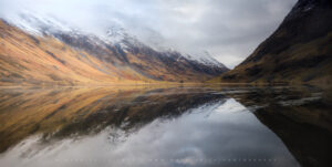 A moment of stillness in a turbulent Scottish valley