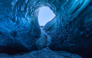 An opening in the roof of a giant ice cave felt like an opening to another dimension