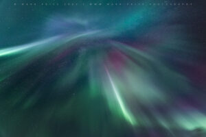 Auroral coronas fill the night sky, Winter 2023