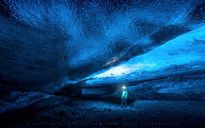A 'blue room' cave underneath Vatnajokull, IcelandA 'blue room' cave underneath Vatnajokull, Iceland
