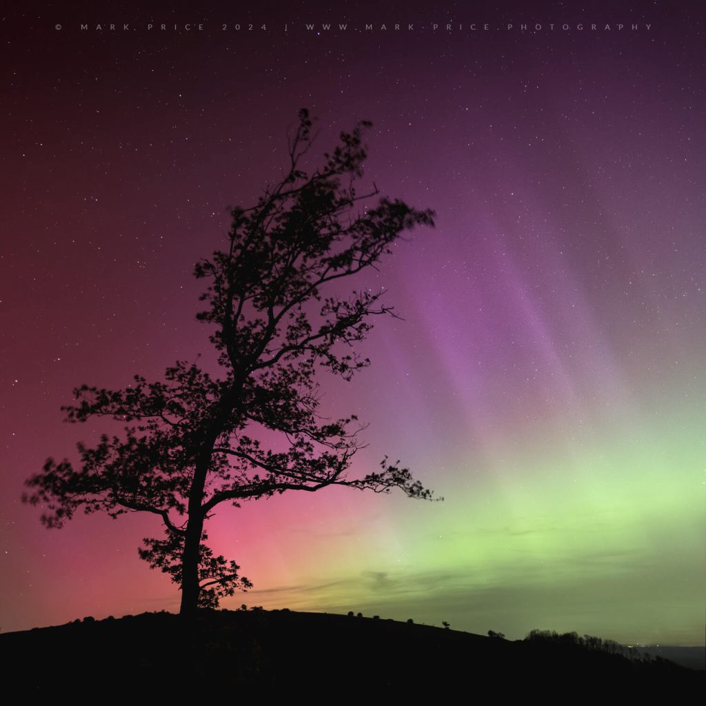 Aurora Borealis on the South Downs of the UK, by Mark Price Landscape Photography