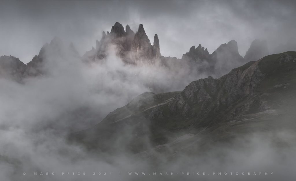 Foreboding atmosphere through the high valleys of the Alps in Summer - 2024
