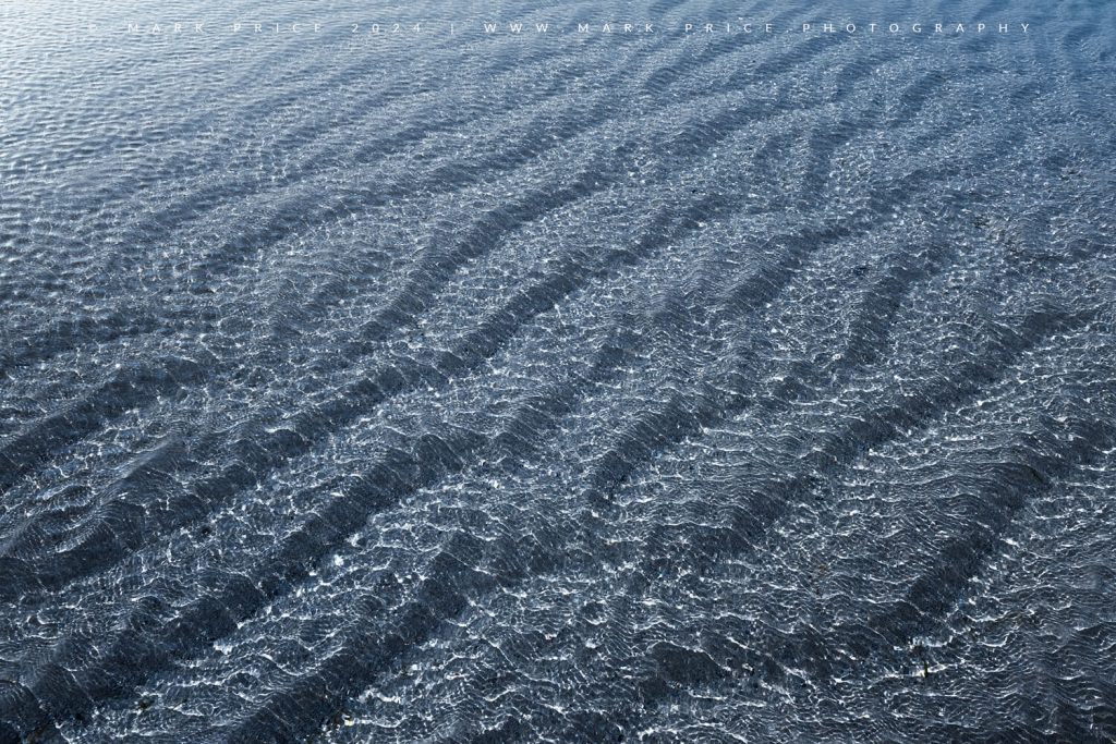 Hypnotic water patterns on a Devon beach - Summer 2024 - Abstract Landscape Photography by Mark Price