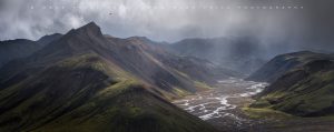 The Rhyolite hills of the Iceland Highlands as a rainstorm sets in while a Cessna aircraft passes above the peaks.. Mark Price Photography 2025
